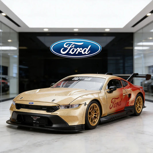 NEW 1:24 Ford Mustang GT3 Limited Edition Alloy Racing Car Model Sound and Light Children's Toy Collectibles Birthday gift