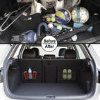 Car Trunk Net Car Double Storage Network Bag Auto Seat Back Fixed Mesh Pocket Universal Car Elastic Velcro Straps Net Organizer