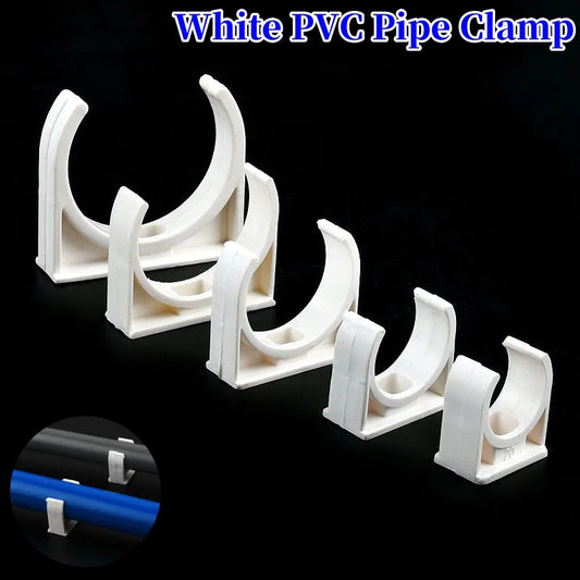 20/25/32/40/50mm White PVC Pipe Clamp UPVC Tube Holder Garden Water Pipe Connector U-shaped Clips Aquarium Fish Tank Accessories