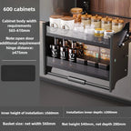 Kitchen Lifting Basket Cabinet Up and Down Buffer Open Door Kitchen Cabinet Storage Rack Seasoning Basket Kitchen Furniture