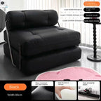 X&D Cream Style Lamb Fleece Leisure Folding Sofa Bed Fold Dual Use Single Small Unit Living Room Balcony Leisure Sofa Lazy Sofa