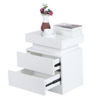 Bedroom LED Nightstand Bedside Table Large Capacity RGB Light Storage Nightstand Cabinet with 2 Drawers for Bedroom Nightstand