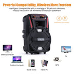 1000W Portable Bluetooth Speaker 8" Subwoofer Heavy Bass Sound System Party With Remote and Mic Led Light DJ karaoke Speaker