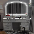 Wooden White Mirror Vanity Table Living Rooms Luxury Salon Drawers Dresser Living Room Beauty Schmink Tisch Bedroom Furniture