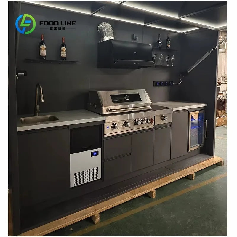 Customized Stainless Steel BBQ Outdoor Kitchen Cabinets,  Modular Outdoor Kitchen Island Premium Modular