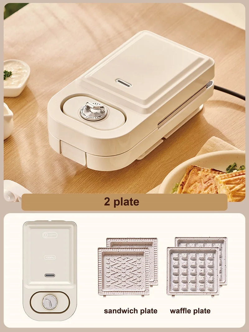 650W Electric Sandwich Maker Timing Waffle Maker Automatic Non-sticky Toaster Multifunctional Fast Breakfast Maker Kitchen tools