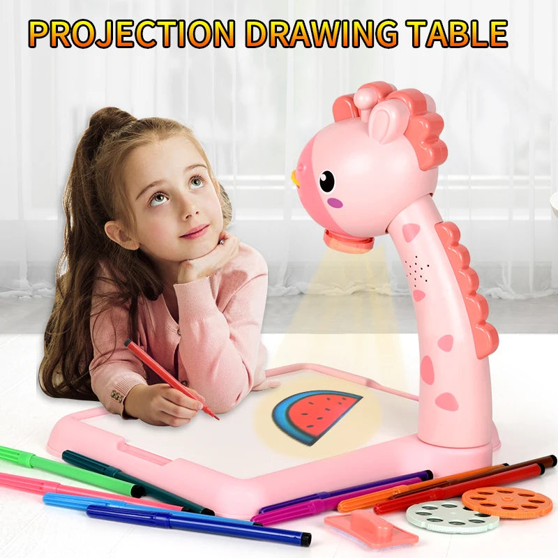Deer Projection Drawing Board - Large Learn & Play Table w/ Light & Music for Kids Birthday Gift | AlluCanFind