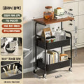 Double Coffee Table Storage with Small Table Movable Living Room Space Saving Modern Style Sturdy Structure Storage Shelf