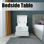 Modern Minimalist Bedroom LED Nightstand With Storage Unit With 2 Drawers Suitable For Bedroom/Living Room/Entryway