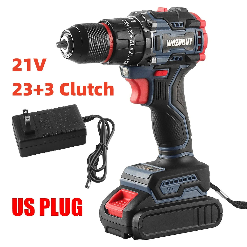 16.8V/21V Cordless Drill ,10MM 3/8'' Keyless Chuck,1.3Ah Li-Ion Battery,2 Variable Speed for assembling, repairing and DIY