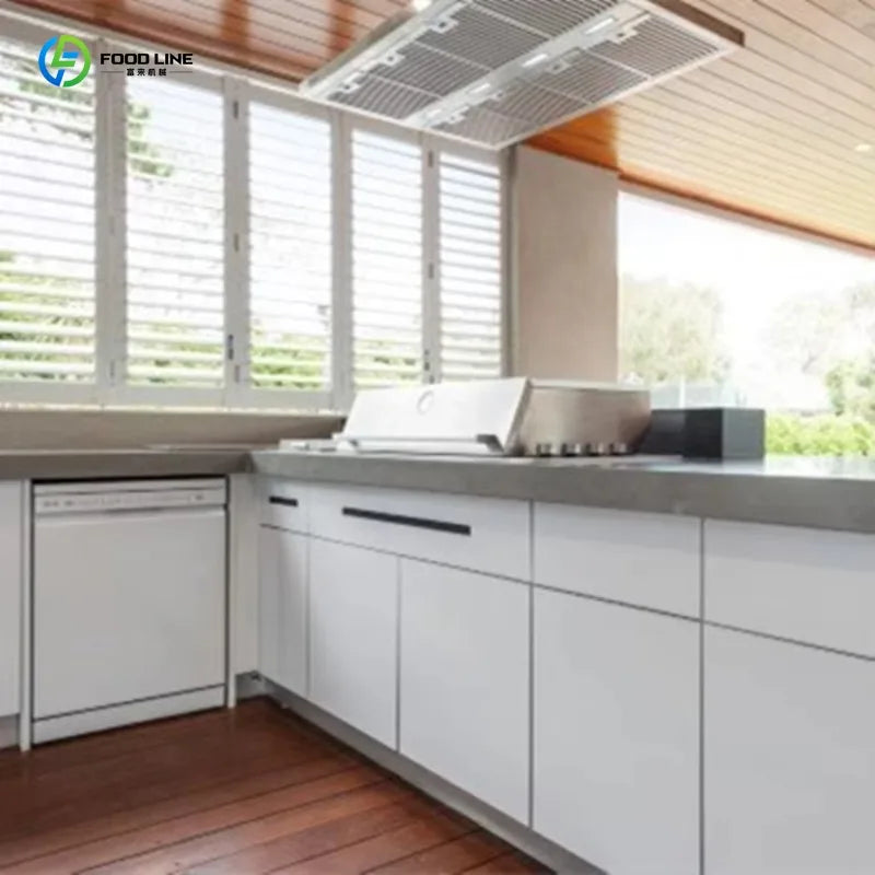 Customized New Outdoor Kitchen Stainless Steel Cabinet Modern Style with BBQ Grill and Sink
