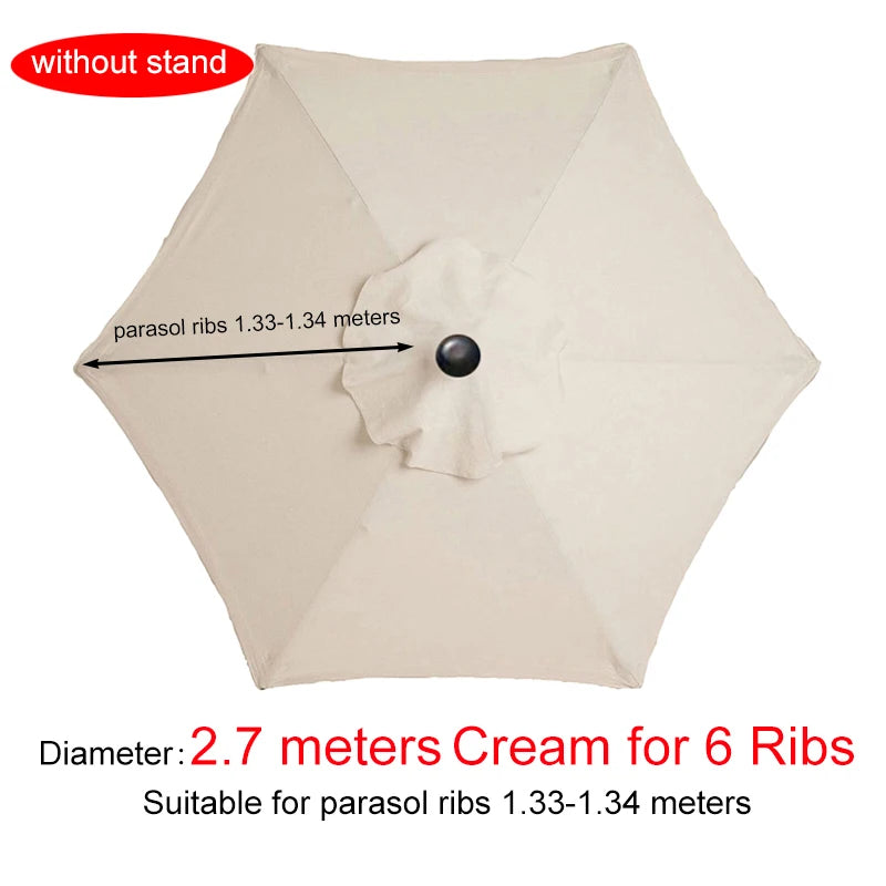 Parasol Replacement Cloth Outdoor Garden Banana Umbrella Cover Waterproof Sunshade Canopy For 6 Ribs/8 Ribs Parasol