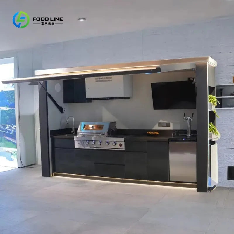 Customized Premium Outdoor Kitchen Cabinet Prefab Capsule House Cooking Station for Garden Patio Backyard Commercial Use