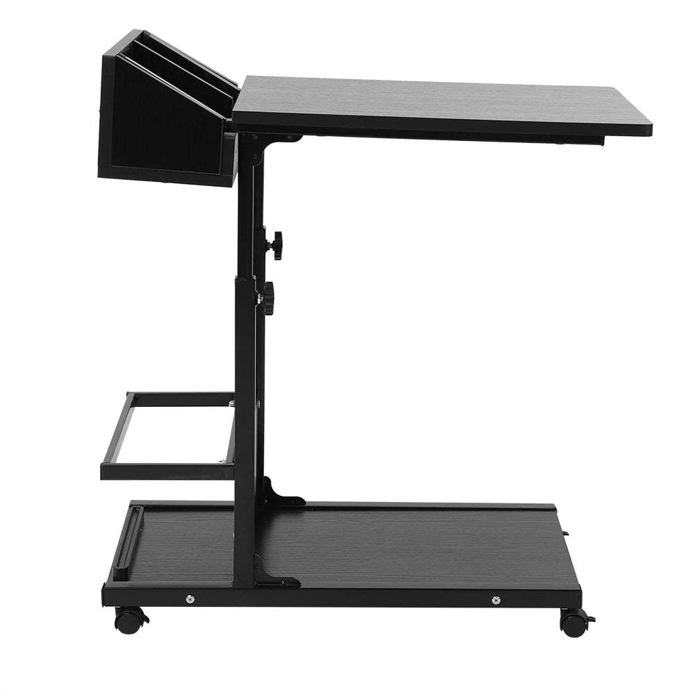 Portable Multifunctional Removable Laptop Desk with Wheels Drawer Bed Sofa Books Snack