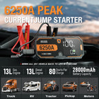 6250A Pro Jump Starter - 12V 26000mAh Portable Car Booster