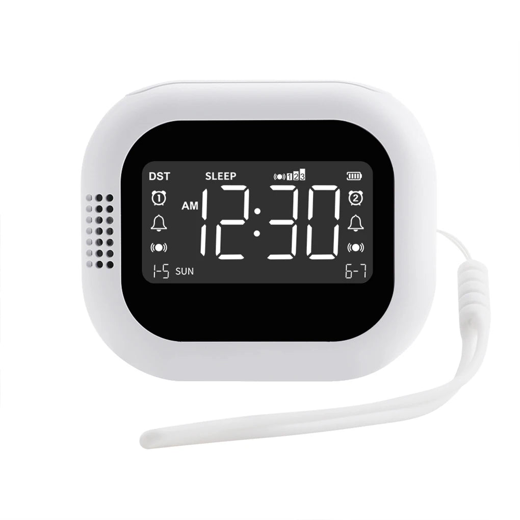 Rechargeable  Vibrating Alarm Clock Wireless Loud Alarm Clock With White Noise Deep Sleep Digital Travel Clock Snooze Function