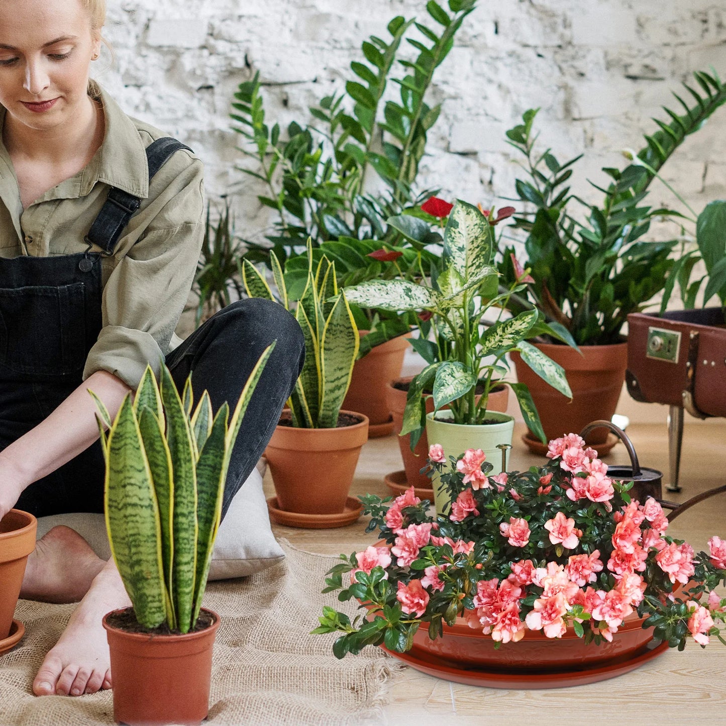 Oval Plastic Flower Pot Breathable Planter With Drainage Holes For Bonsai Indoor Gardening Flower Pots Planters Household