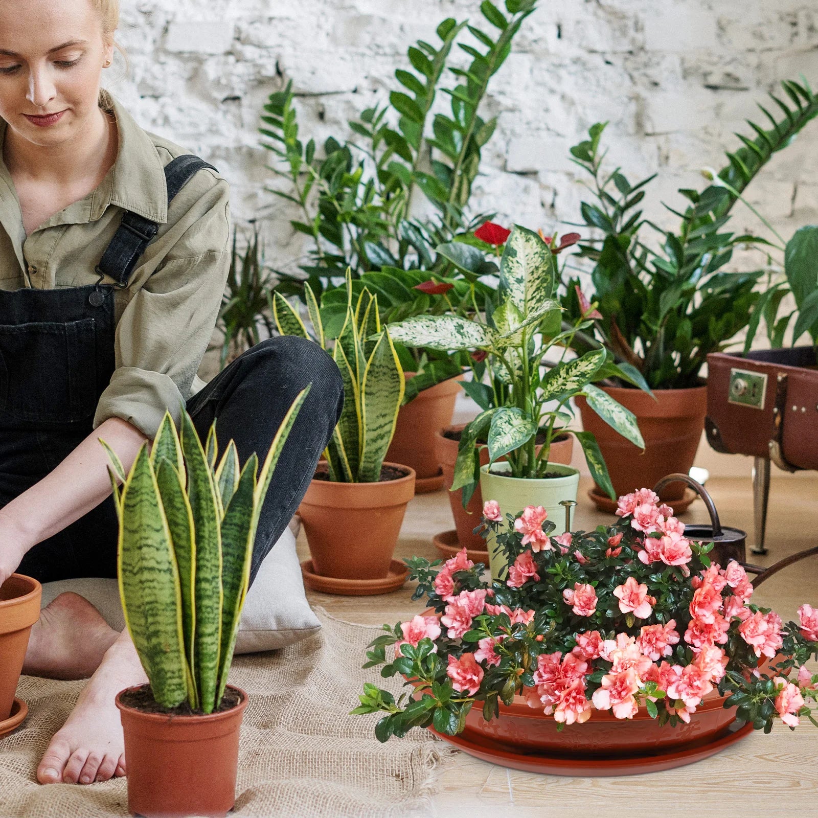 Oval Plastic Flower Pot Breathable Planter With Drainage Holes For Bonsai Indoor Gardening Flower Pots Planters Household