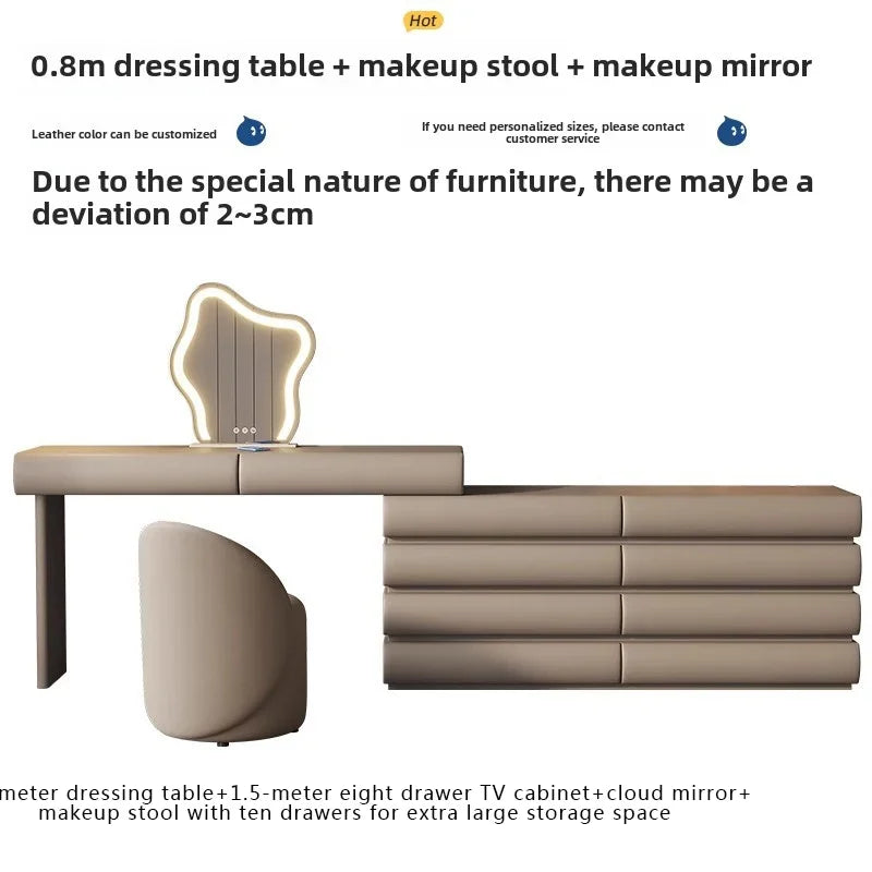 Japanese Modern Luxury Vanity Dresser Storage Women Cabinet Drawer Dressing Table Modern Women Penteadeira Trendy Furniture