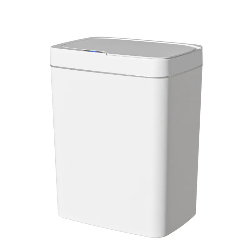 18L Smart Bathroom Trash Can Automatic Bagging Electronic Trash Can White Touchless Narrow Smart Sensor Garbage Bin Smart Home
