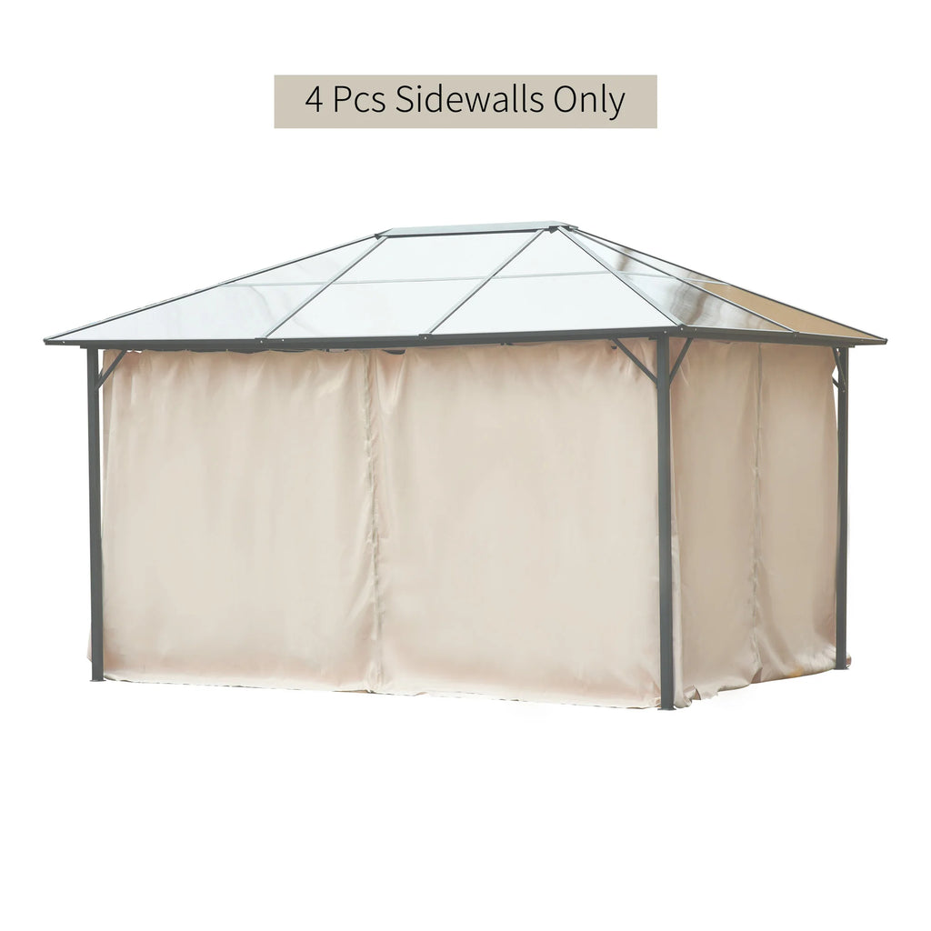 130.75" X 80.75" Universal Pergola Curtain Kit W/ Hooks/C-Ring Included, Beige