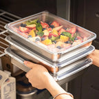 3PCS Stainless Steel Food Containers, Kitchen Accessories with Lids, Leak-Proof, Stackable, Fits Knives, For Kitchen & Camping