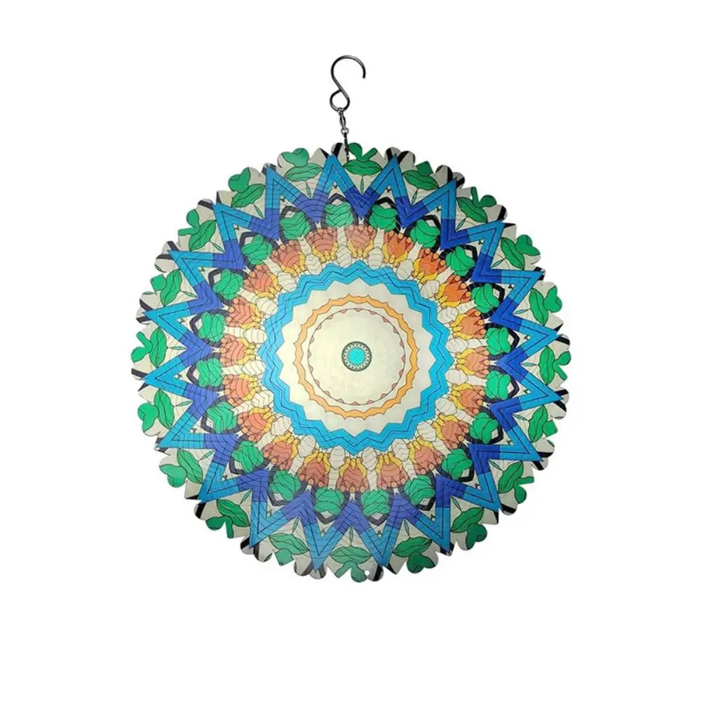 Foldable Rotating Wind Chime 3D Color Wind Chime Mandala Wall Hanging Decor 3D Wind Spinner Art Windmill Outdoor Garden Pendant