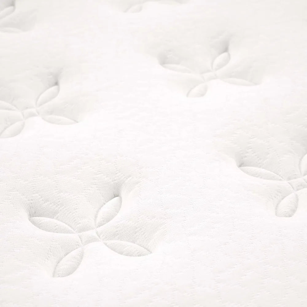 14” Innerspring and Memory Foam Queen Mattress With Individually Encased Coils, White