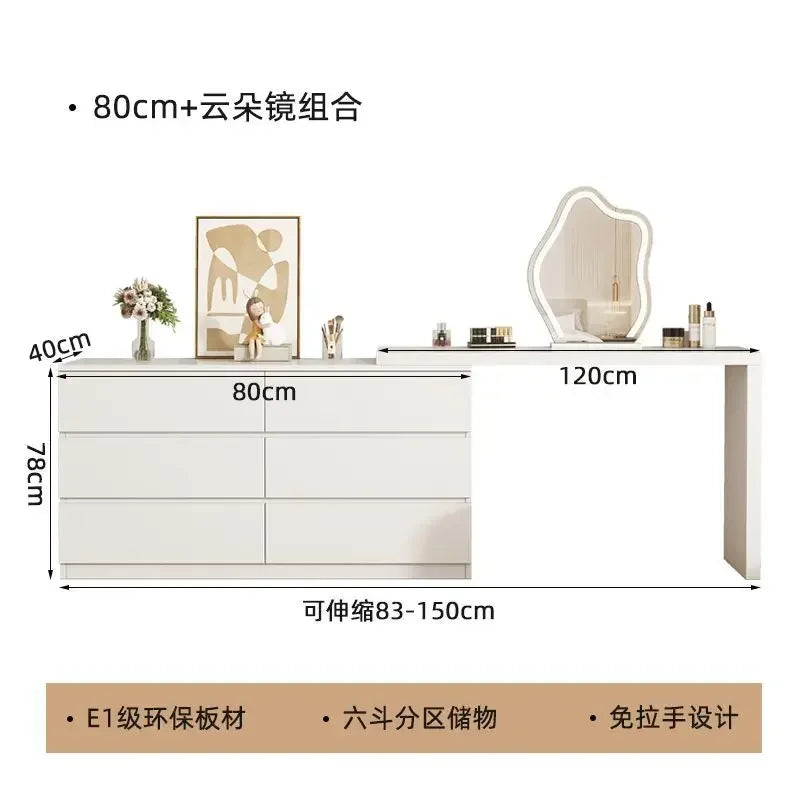 Luxury Dressing Table Drawer White Makeup Mirror Corner Desk Dresser Table Cabinet Organizers Storage Penteadeira Home Furniture