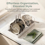 Kitchen Cabinet Pull Out Tray Organizer Adjustable Dish Rack Slide Rails Pots Pans Storage Holder