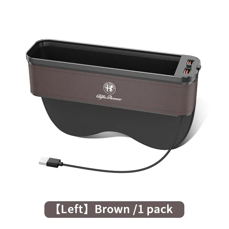 Car USB charging multifunction seat crevice storage box Alfa Romeo 147 156 159 166 Giulia Tonale Stelvio Giulietta Mito Milano