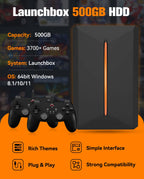 JMachen 500GB Game Hard Drive Launchbox Portable Gaming HDD with 3700+PC/3D Games for PS4/PS3/PS2/Wii/WiiU/Switch Game Console
