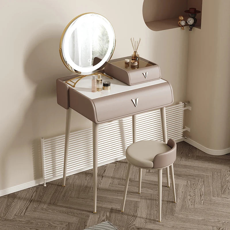 Cream Bedroom Vanity Table Light Luxury European Beauty Modern Dressing Table Service Accessories Vestidores Trendy Furniture