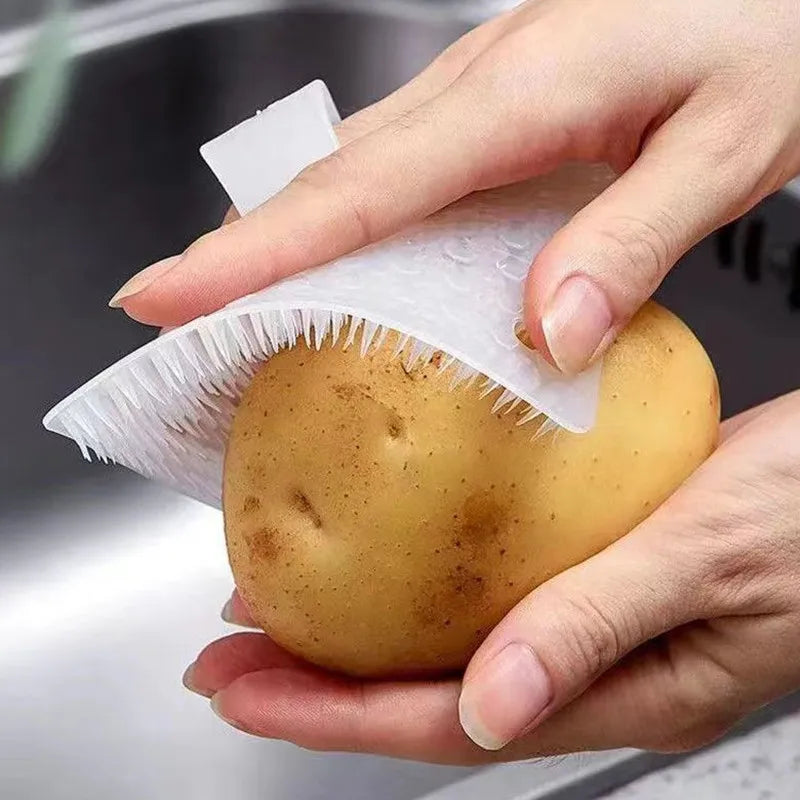 Kitchen Cleaning Tools Silicone Dish Scrubber Crevice Brush Household Fruit and Vegetable Clean Brush Cleaning Accessories