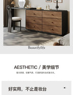 FG11Medieval style new all-solid wood dresser walnut color black retro