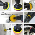 Electric Drill-Brush Head Kit  Attachment Power Scrubber Brush For Carpet Bathroom Kitchen Bathroom Car Cleaning Tool Wash Set