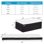 Three-Fold Portable Floor Bed