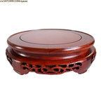 High Quality Miniature Wooden Round Base Figurines Vase Flower Pot Sorting Table Display Stand Tea Sets Pedestal Plant Shelves
