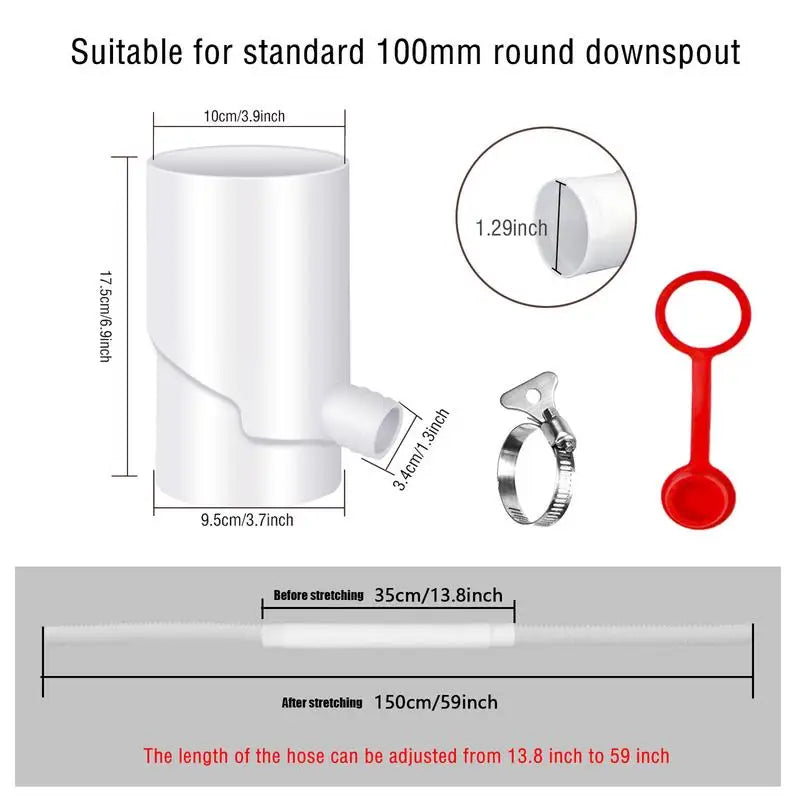 Rain Water Catching System Weatherproof Downspout Rain Barrel Kit Portable Rain Barrels To Collect Rainwater From Gutter For Car