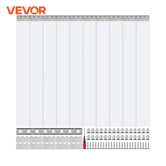 VEVOR Windproof Door Curtain 84" x 60" PVC Transparent Air-Conditioning Curtain Strip Screen Indoor Outdoor Heat Insulation