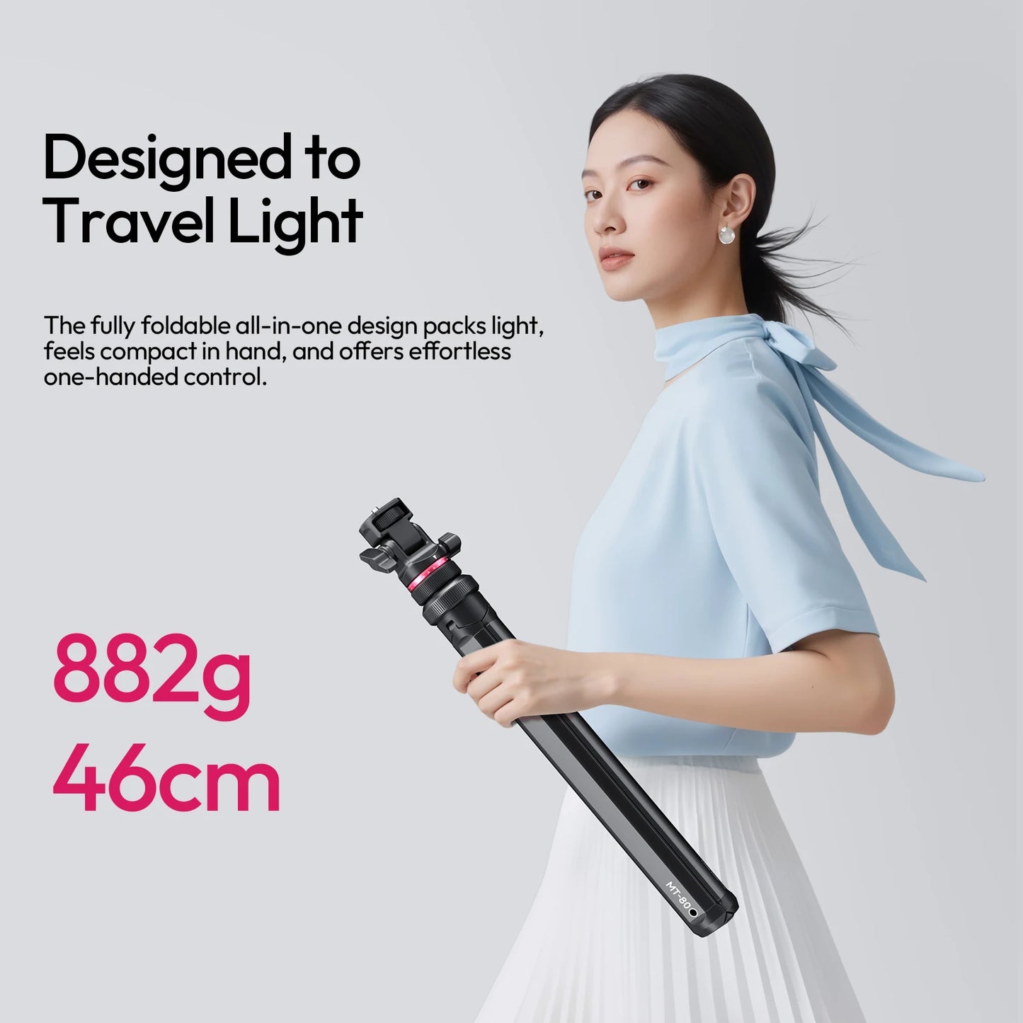 Ulanzi MT-80 2M Auto-Open Camera Tripod Light Stand for Camera COB Light Mount Outdoor Photography with 360° Pan Support 5kg