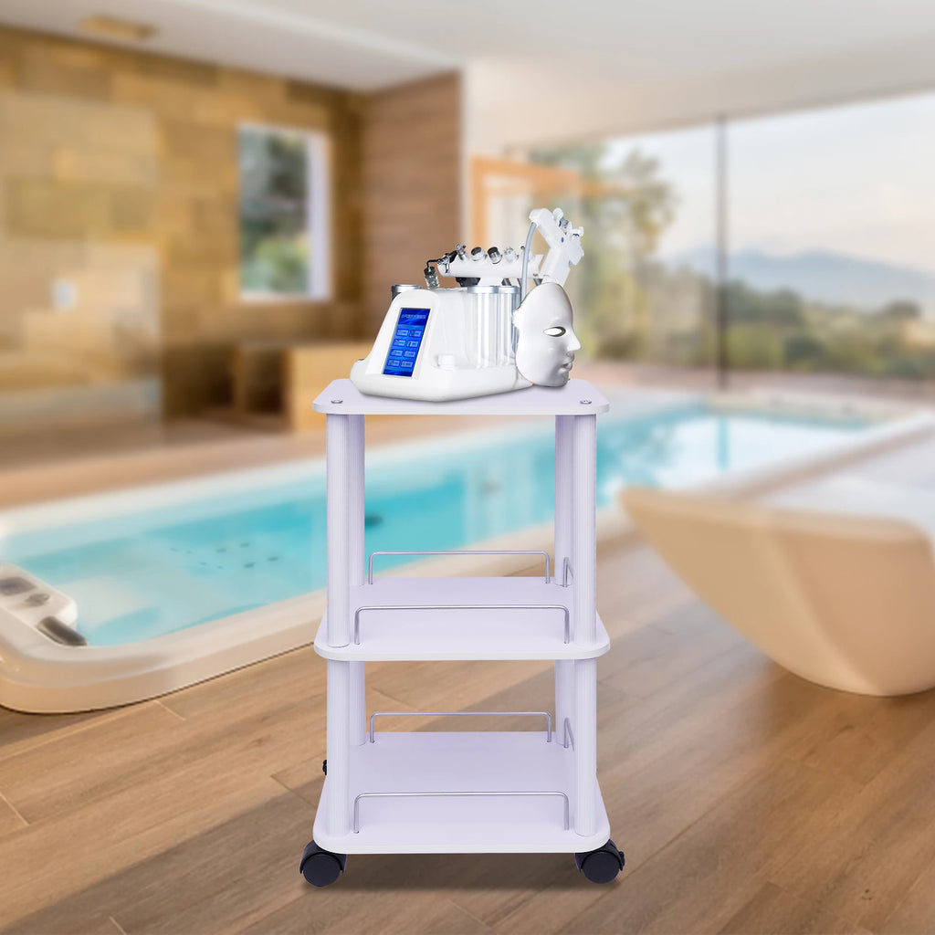 Beauty Salon Trolley Cart Pedestal Rolling Cart Salon Spa Stand Roller Trolley with Wheel Beauty Instrument Tray Rolling Cart
