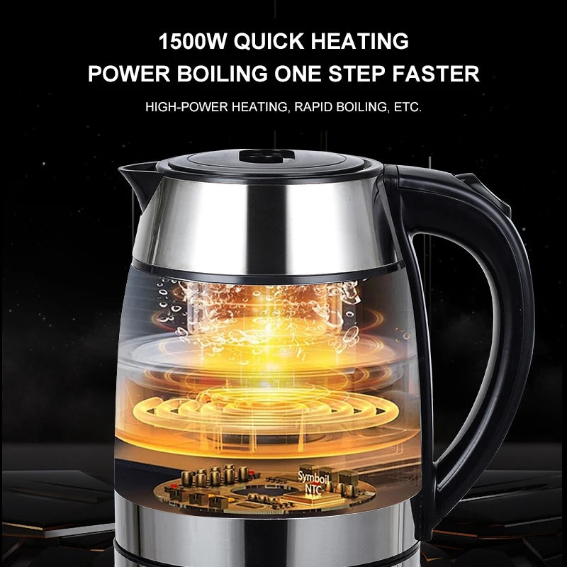 GELAIBO kettle electric kettle household glass automatic power-off 304 stainless anti-dry electric kettle