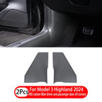 1- 8 Pcs For Tesla Model 3 Highland 2024 ABS Front Rear Door Sill Protector Threshold Strip Anti-kick Guard Panel Waterproof Pad