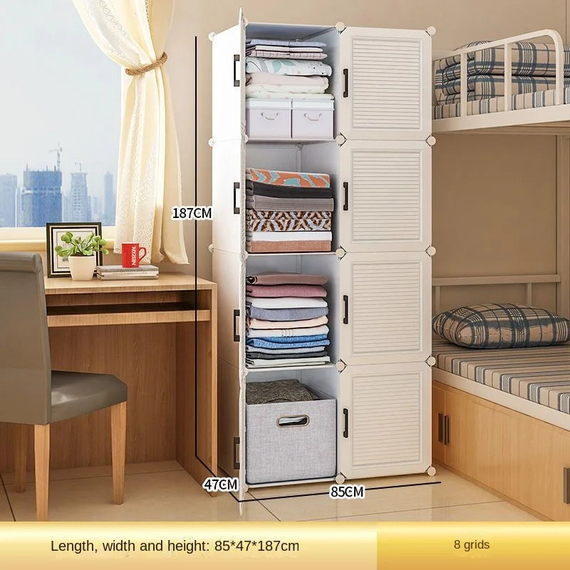 Household Folding Wardrobe Simplicity Dustproof Storage Locke Closet Plastic Collapsible Clothes Cabinets Home Bedroom Furniture