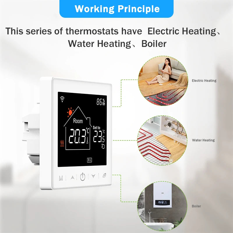 Tuya Smart Home Wifi Heating Thermostat Floor Heating Water Gas Boiler Temperature Thermoregulator Google Home Alexa Alice