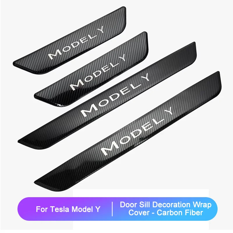 Model Y 2024 Door Sill Protection Strip for Tesla  Model 3 2023 Front Rear Stainless Pedal Decoration Wrap Cover Car Accessories