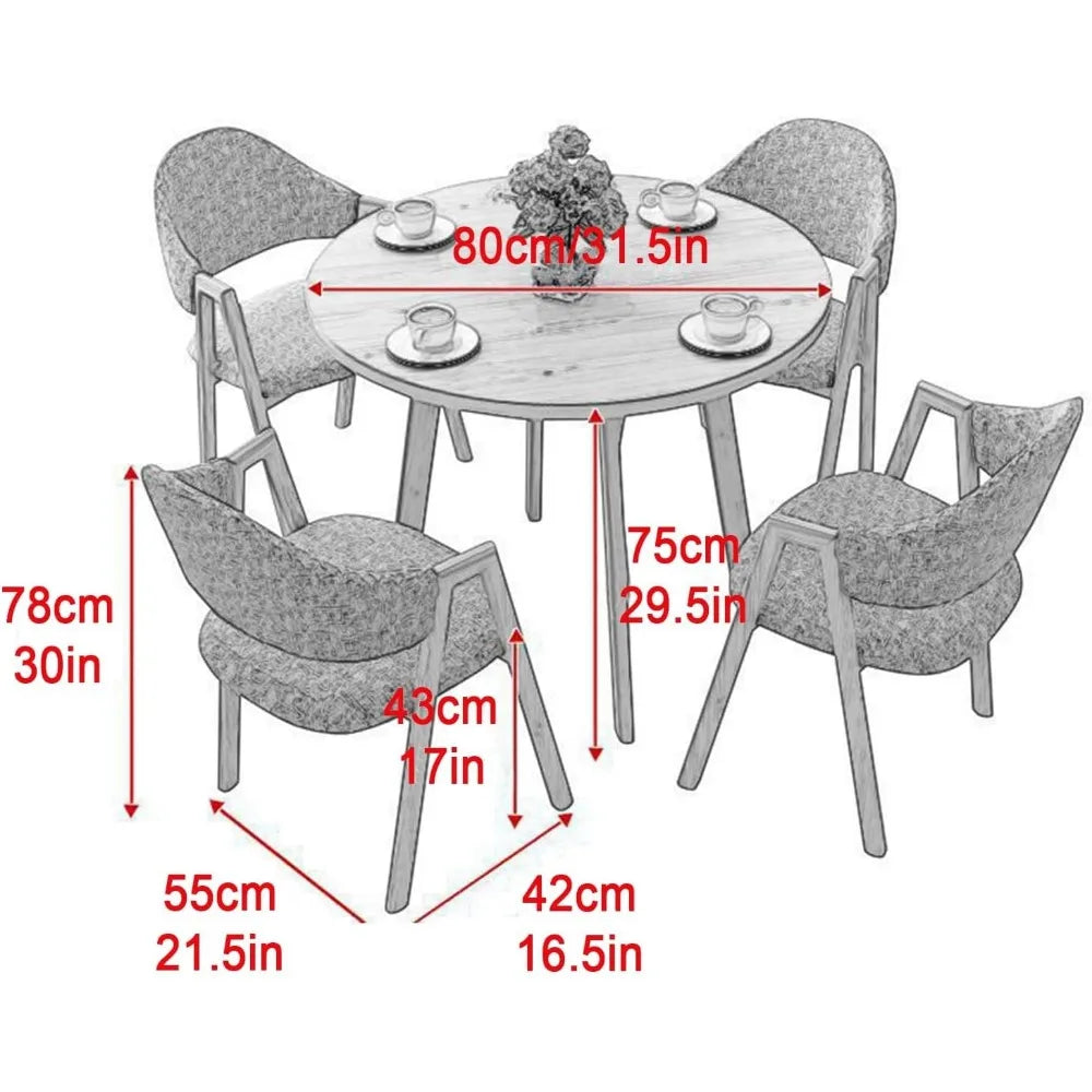 Small Round Conference Table Set for 4