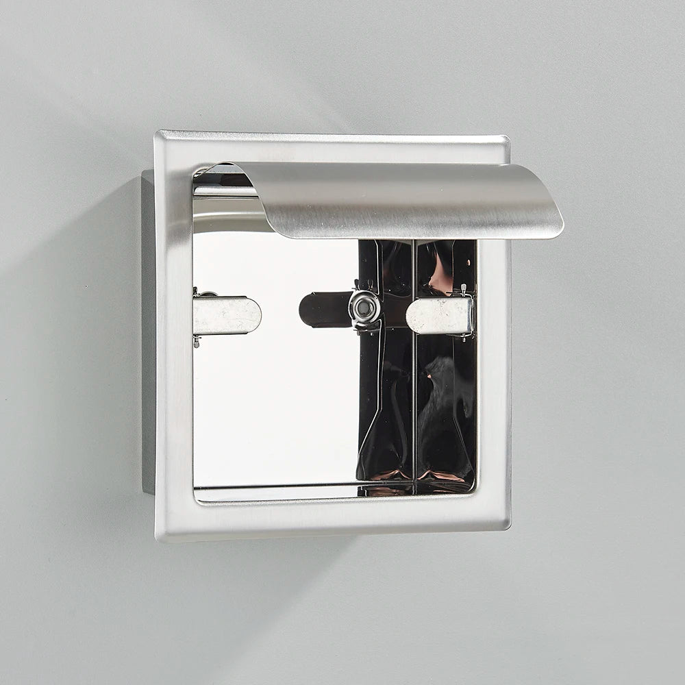 Onyzpily Bathroom Toilet Paper Holder Chrome Finish Stainless Steel Tissue Box Holder Free Shipping Chrome Black Wall Mounted