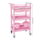 3-Tier Salon Storage Cart Movable Beauty Organizer 176 Lbs Load Utility Cart with Universal Wheels